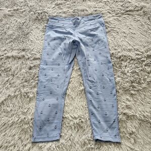 Cuffy's Light Blue Anchors Ocean Wash Crop Leggings
